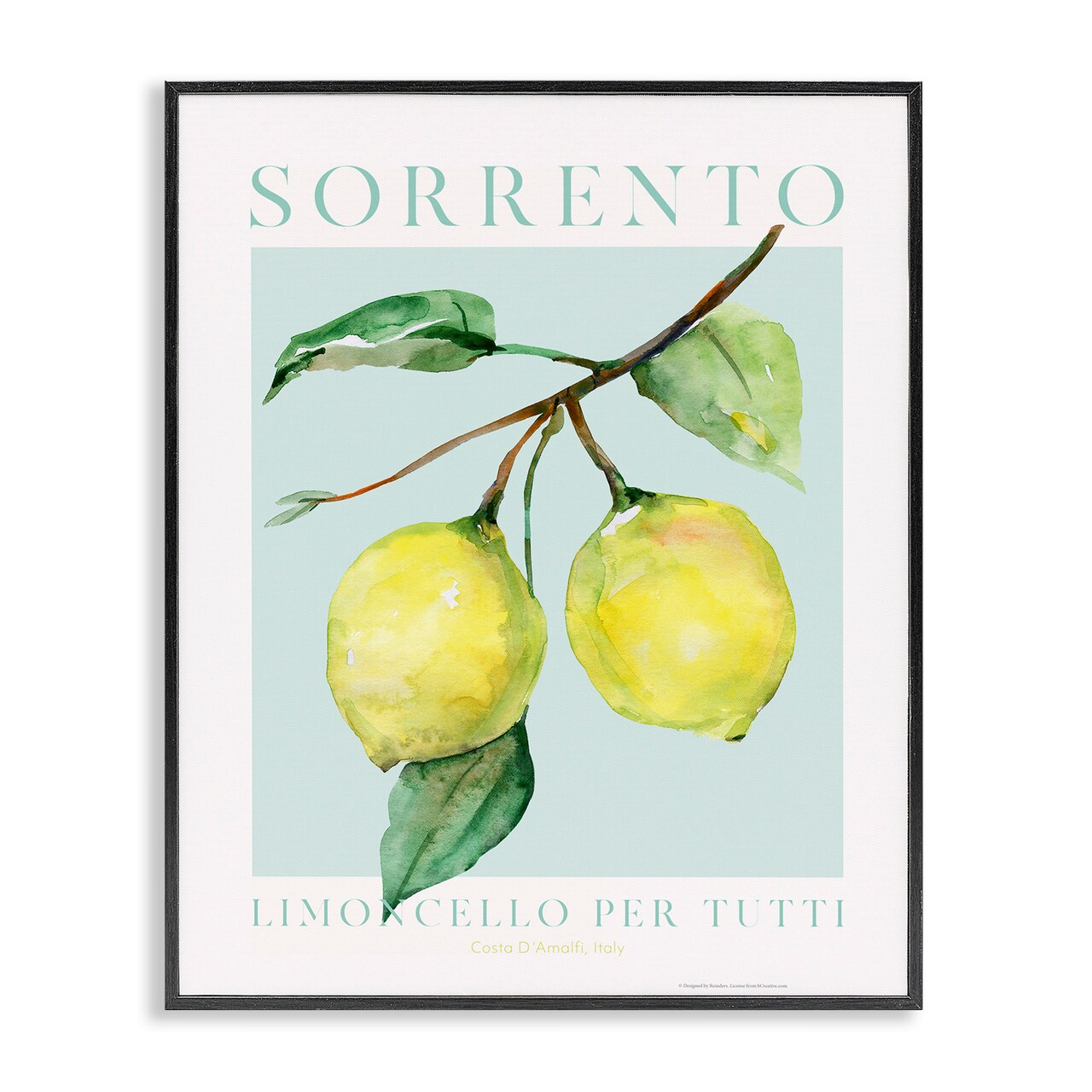 Stupell Industries Sorrento Lemon Branch Framed Giclee Wall Art Design by Reinders